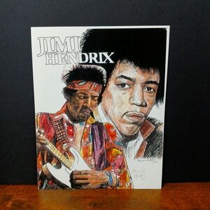 JIMI HENDRIX Watercolor Ink Print, Signed by Author Bernice Batoff